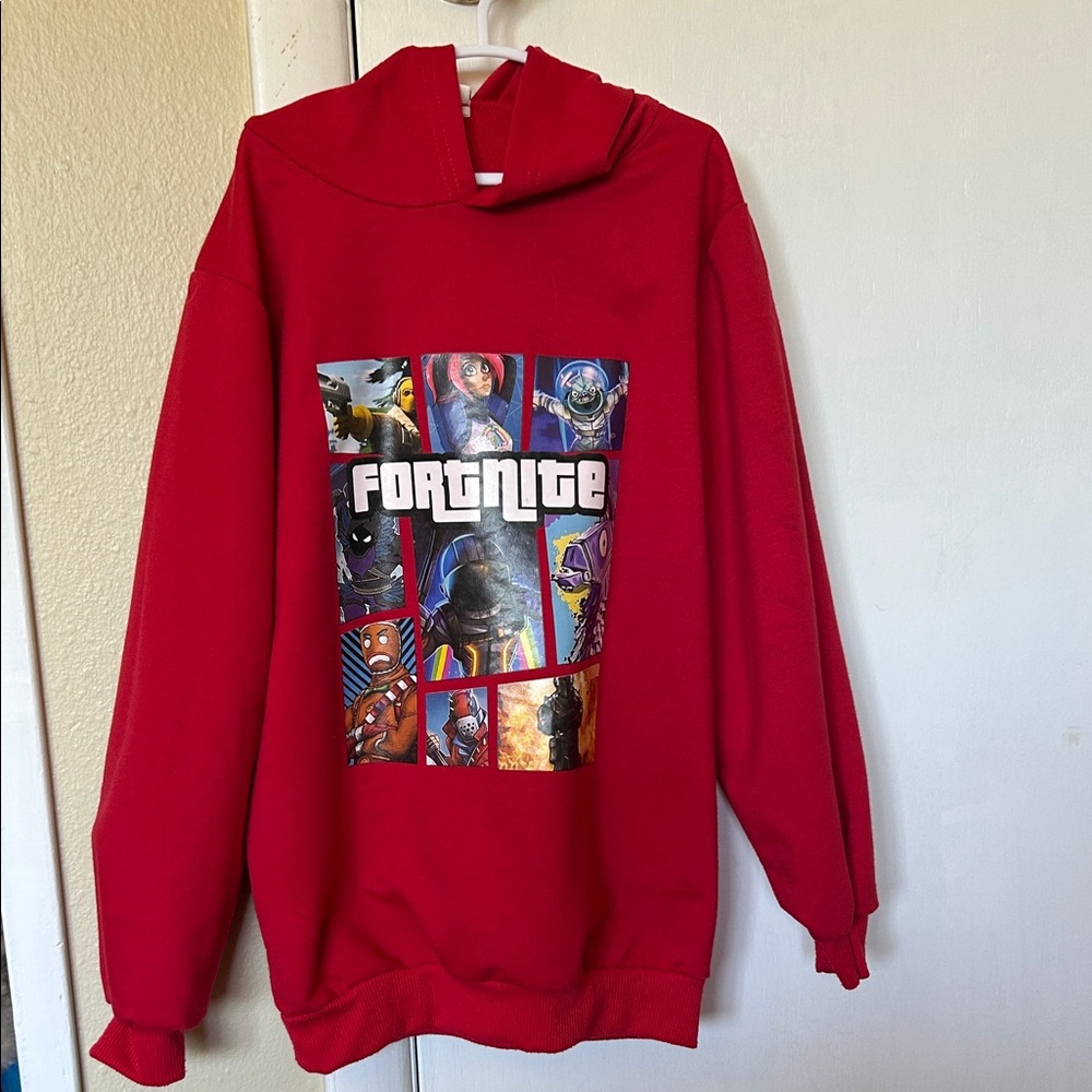 Kids Red Fortnite Graphic Hoodie